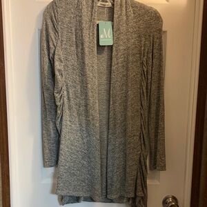 Ginger G Light Gray Open Front Cardigan
